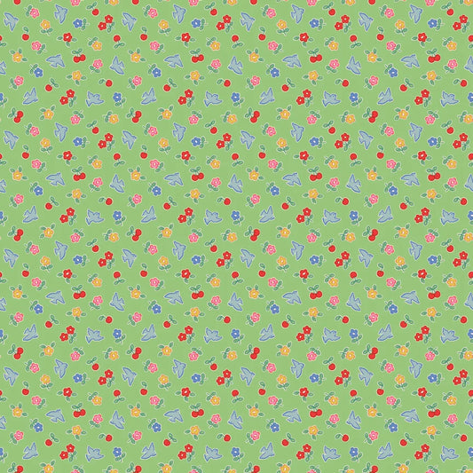 Cheery Bluebird Green – Poppie Cotton