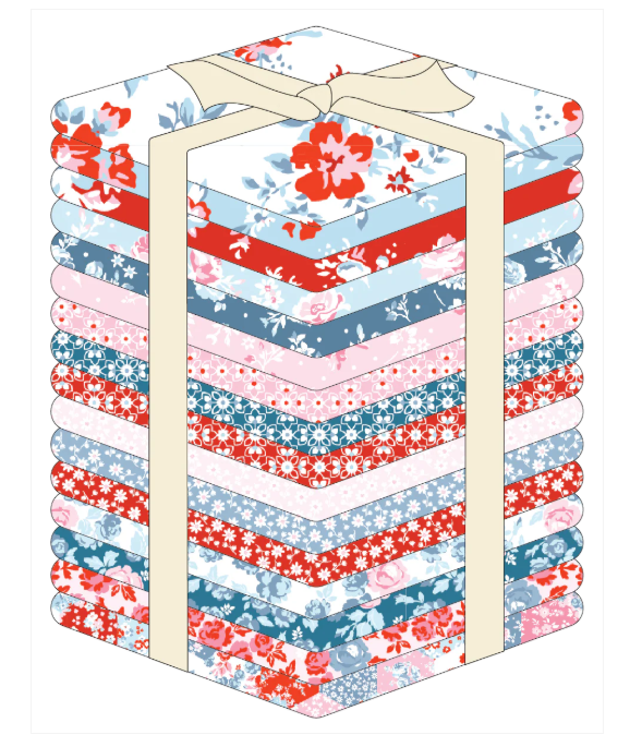 Elise Fat Quarter Bundle by Poppie Cotton-16 Precuts
