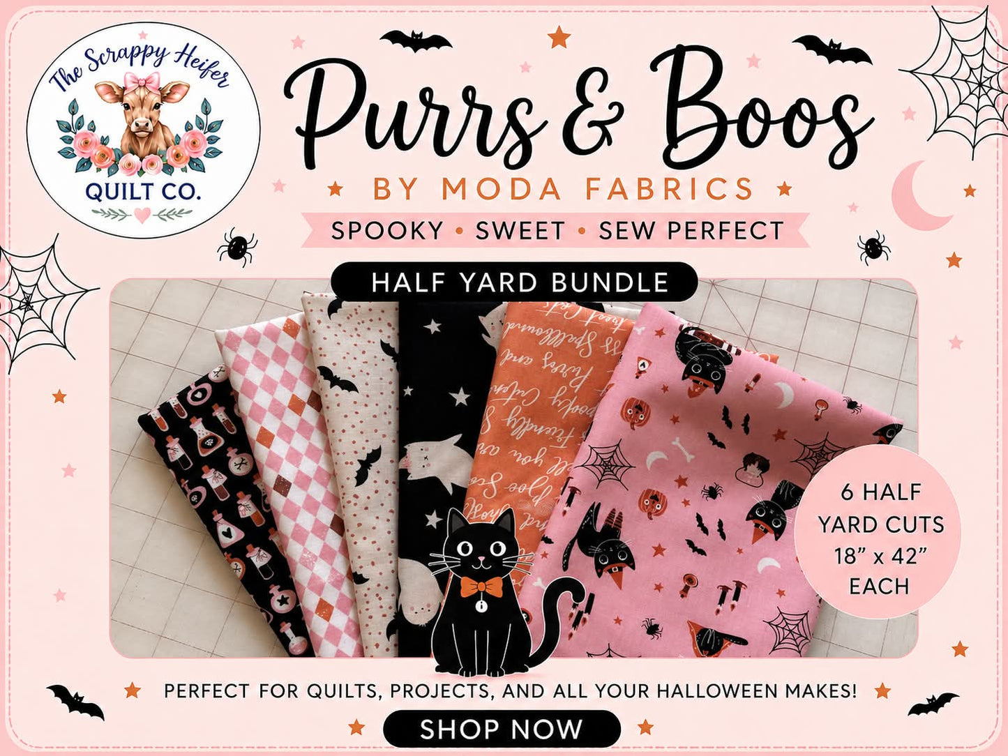 Purrs and Boos Half Yard 6 Piece Bundle