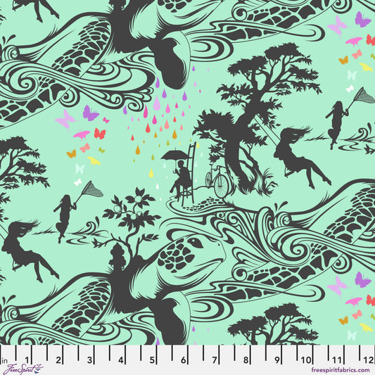 Turtle Bay Sweet Mint – Prince Charming Deja Vu by Tula Pink for FreeSpirit Fabrics