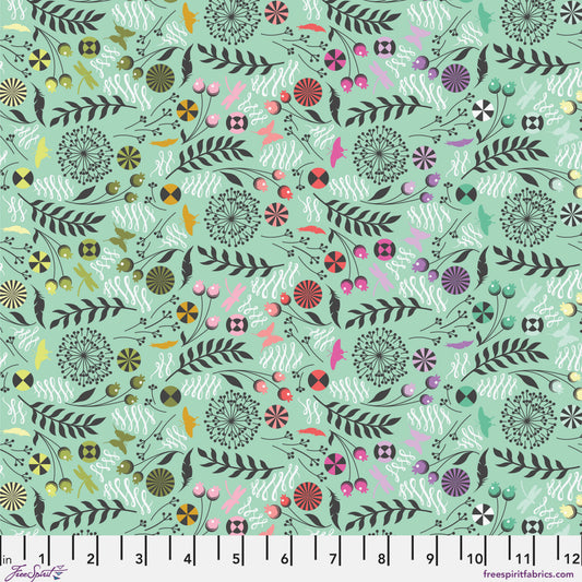 Dandelion Sweet Mint – Prince Charming Deja Vu by Tula Pink for FreeSpirit Fabrics